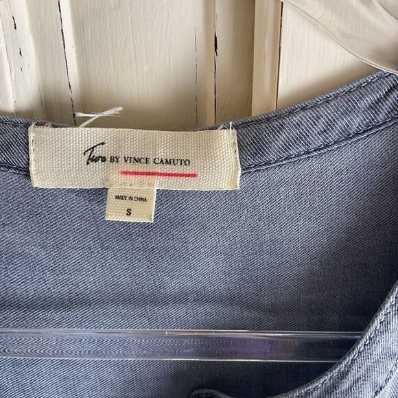 Two by Vince Camuto Chambray Button Down Utility Shirt Size S - Picture 5 of 14